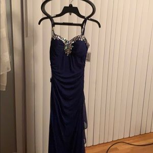 Dark Blue Floor Length Dress